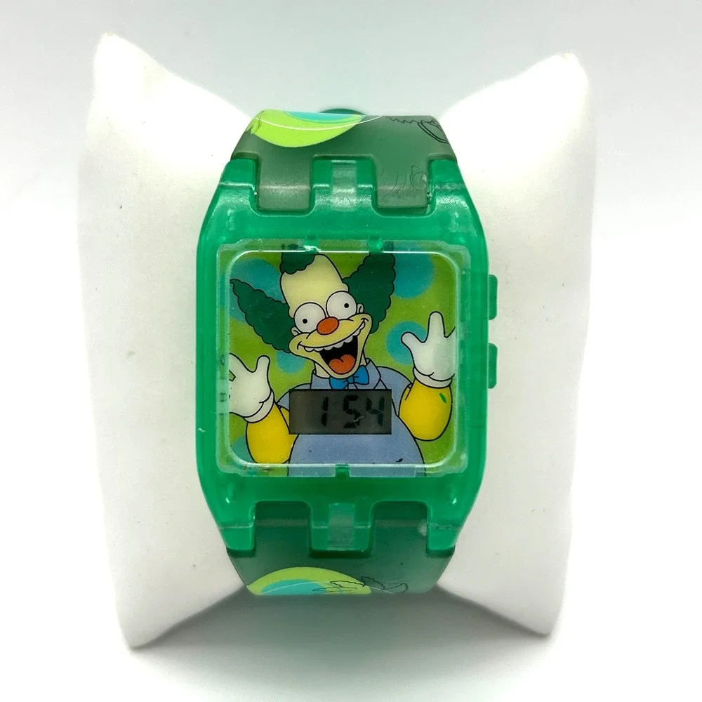 The Simpsons Krusty the Clown Digital Watch Unisex OS Green Good Y2K Vintage